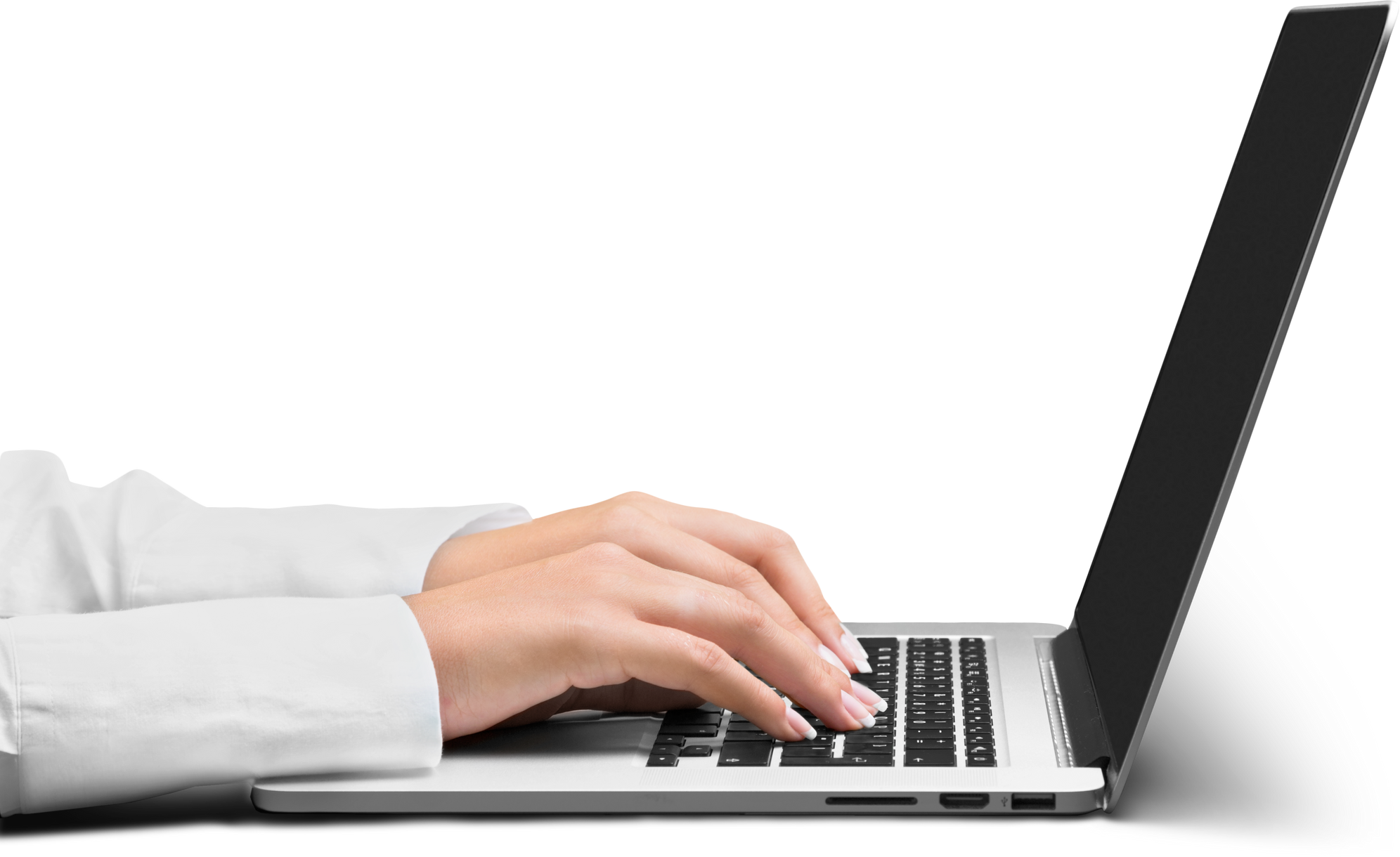 Businesswoman Typing on a Laptop